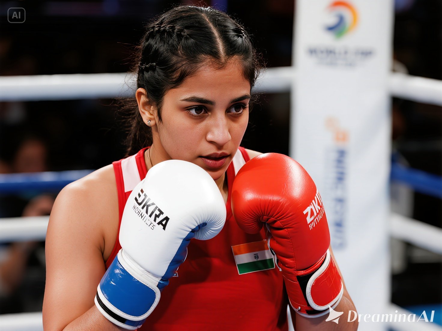 Nikhat Zareen celebrating her victory after winning gold at the 2025 World Boxing Cup, showcasing a powerful comeback in the ring.