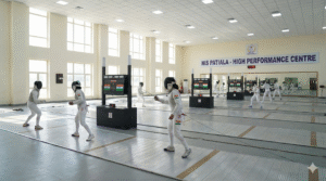 Indian fencers training on international-standard pistes at the new High-Performance Centre, NIS, Patiala.