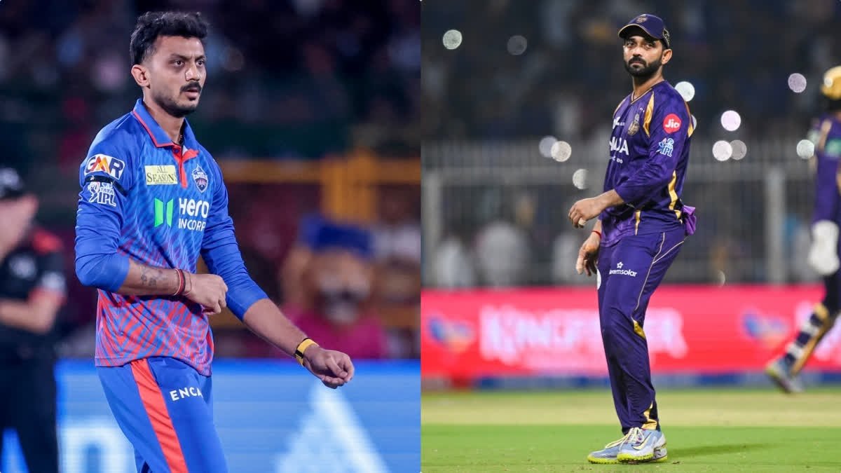 Delhi Capitals and Kolkata Knight Riders players in action with focus on stats, Delhi weather, and probable playing XI.