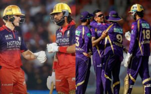 Royal Challengers Bengaluru and Kolkata Knight Riders players in action highlighting squad strength and IPL records.